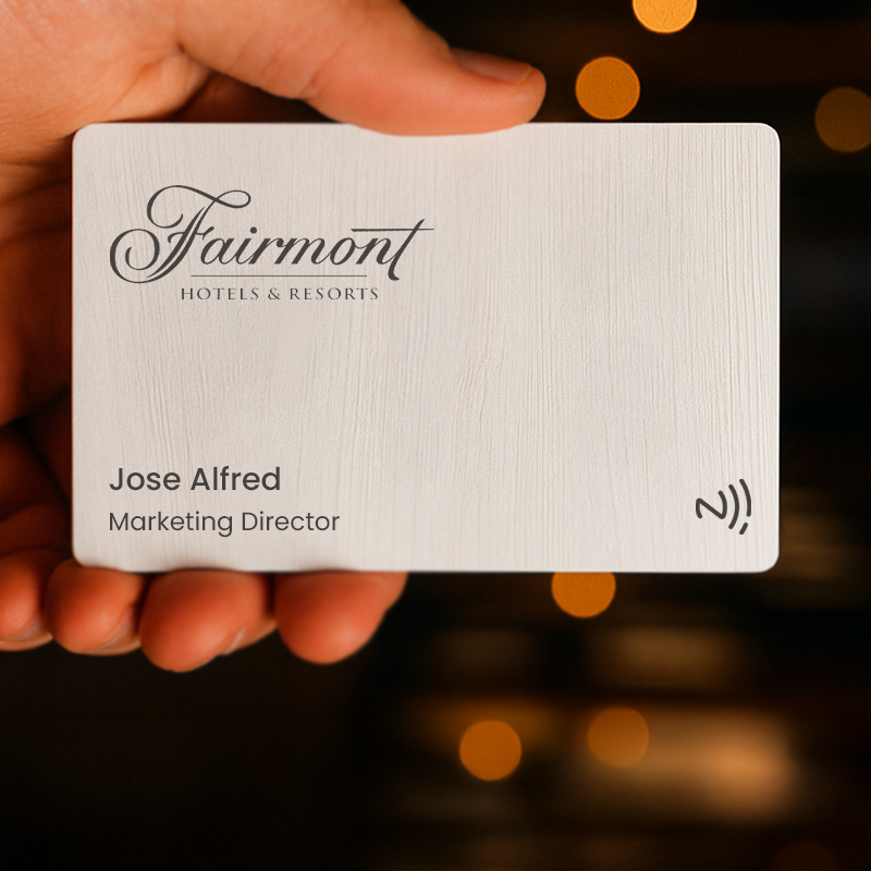 White Wood NFC Smart Business Card